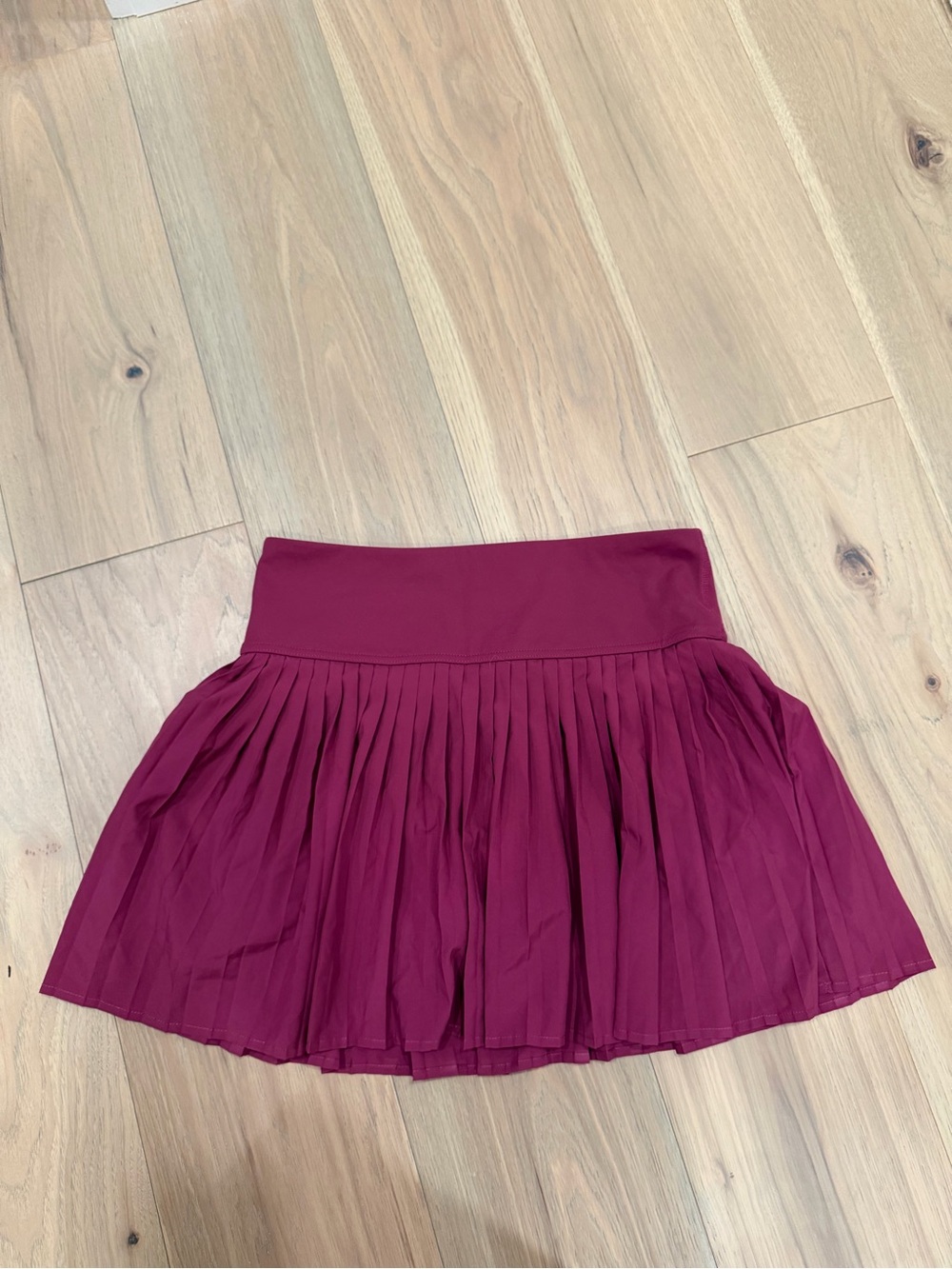 Fabletics Burgundy Pleated Circle Skater Skort